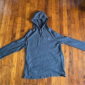 Polo by Ralph Lauren Charcoal Hooded Long Sleeve Shirt
